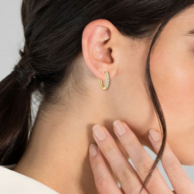 Boucles d'oreilles ISA avec zircone | Or