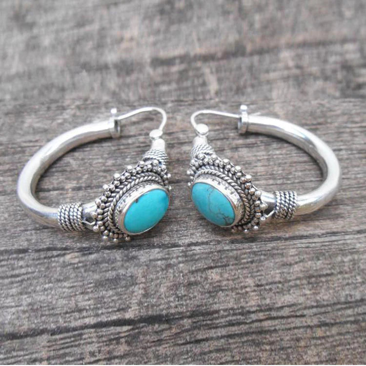 Turquoise Gemstone Drop Earrings – Timeless Elegance