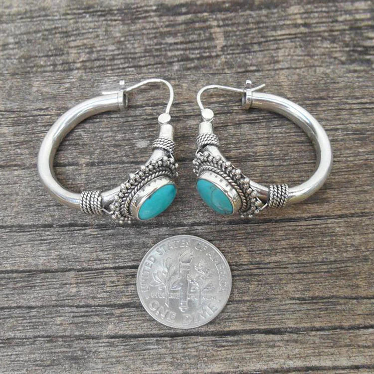 Turquoise Gemstone Drop Earrings – Timeless Elegance