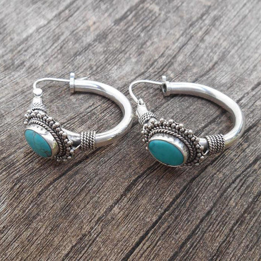 Turquoise Gemstone Drop Earrings – Timeless Elegance