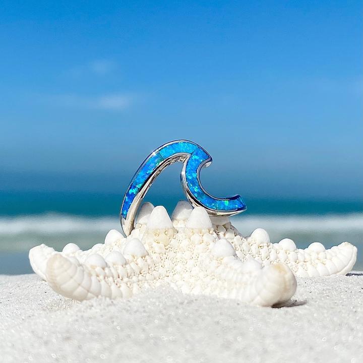 Silver Opal Wave Ring – Vintage Elegance