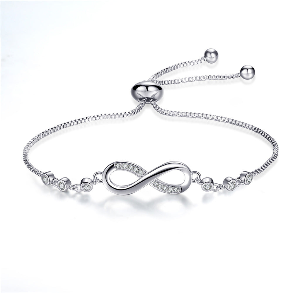 Silver Crystal Infinity Bracelet – Timeless