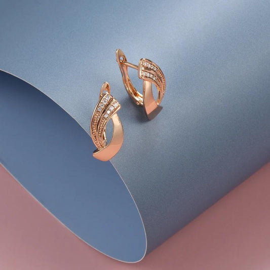 Rose Gold Crystal Drop Earrings – Exquisite