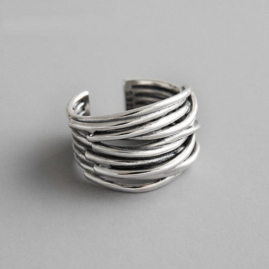 Sterling Silver Crystal Layered Ring – Elegant