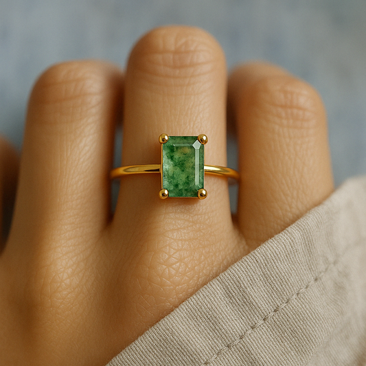 Green Moss Agate Ring – Exquisite