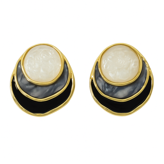 Turquoise Hand-Painted Hoop Earrings – Exquisite