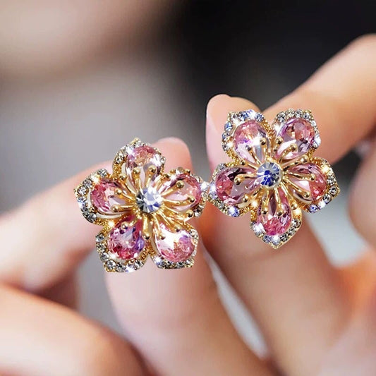 Sterling Silver Multicoloured Zirconia Earrings – Elegant