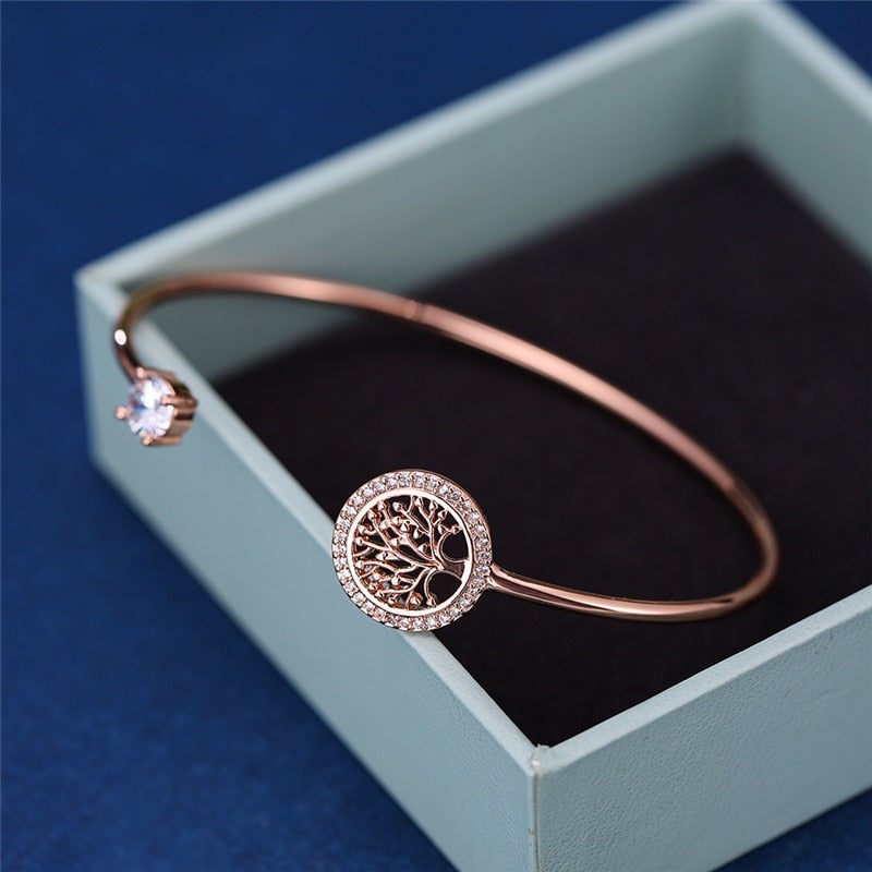 Silver Crystal Tree of Life Bracelet – Timeless