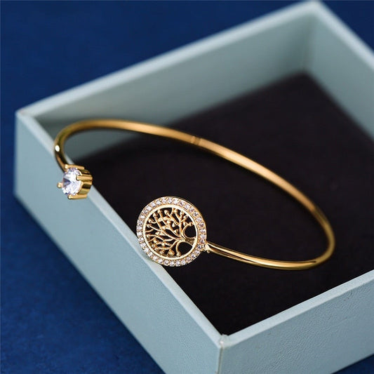 Silver Crystal Tree of Life Bracelet – Timeless