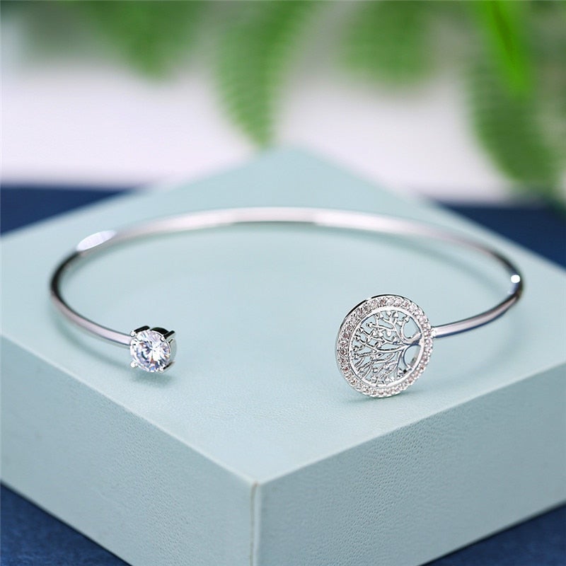 Silver Crystal Tree of Life Bracelet – Timeless
