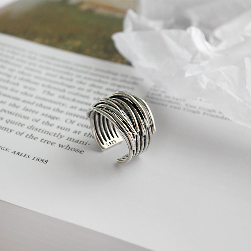 Sterling Silver Crystal Layered Ring – Elegant