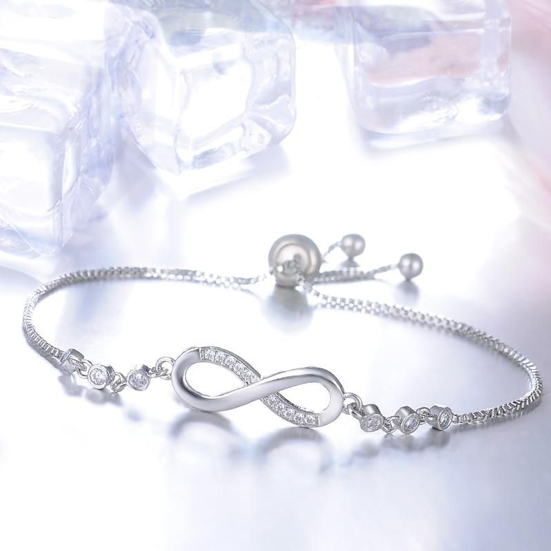 Silver Crystal Infinity Bracelet – Timeless