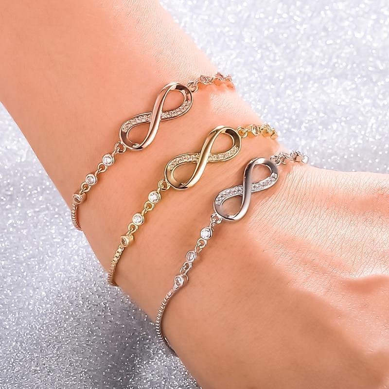 Silver Crystal Infinity Bracelet – Timeless