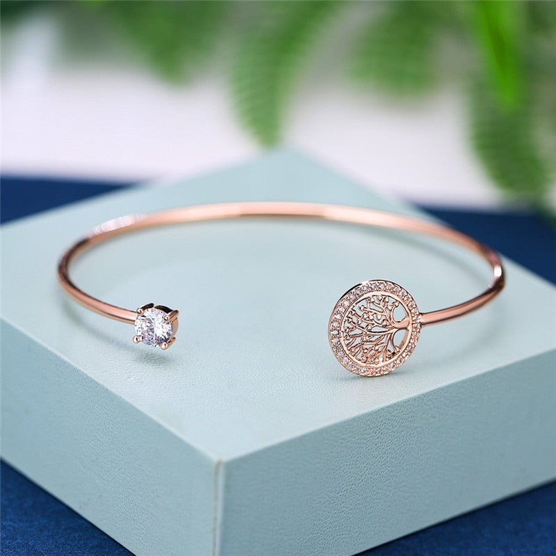 Silver Crystal Tree of Life Bracelet – Timeless
