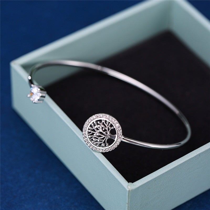 Silver Crystal Tree of Life Bracelet – Timeless