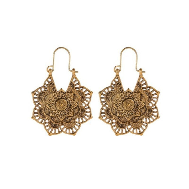 Silver Lotus Filigree Earrings – Exquisite