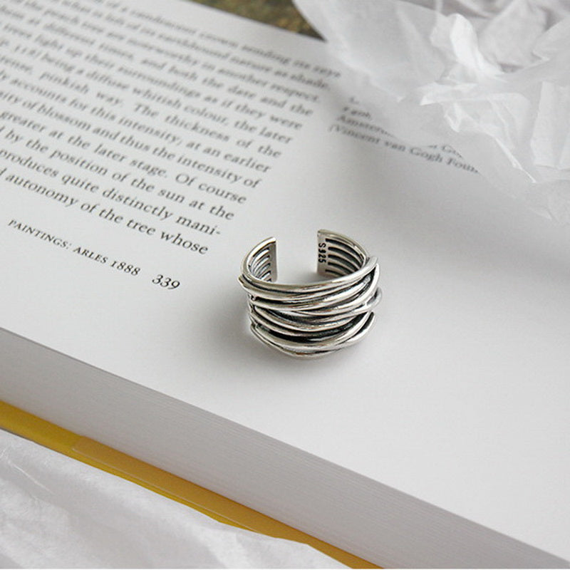Sterling Silver Crystal Layered Ring – Elegant
