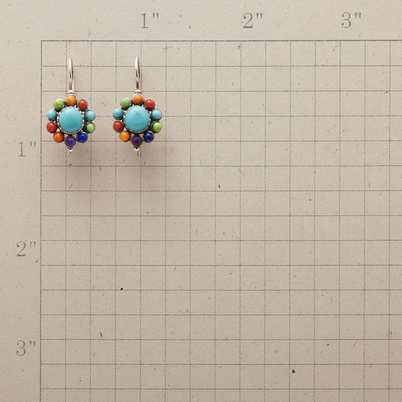 Turquoise Multi-Colored Hoop Earrings – Vibrant