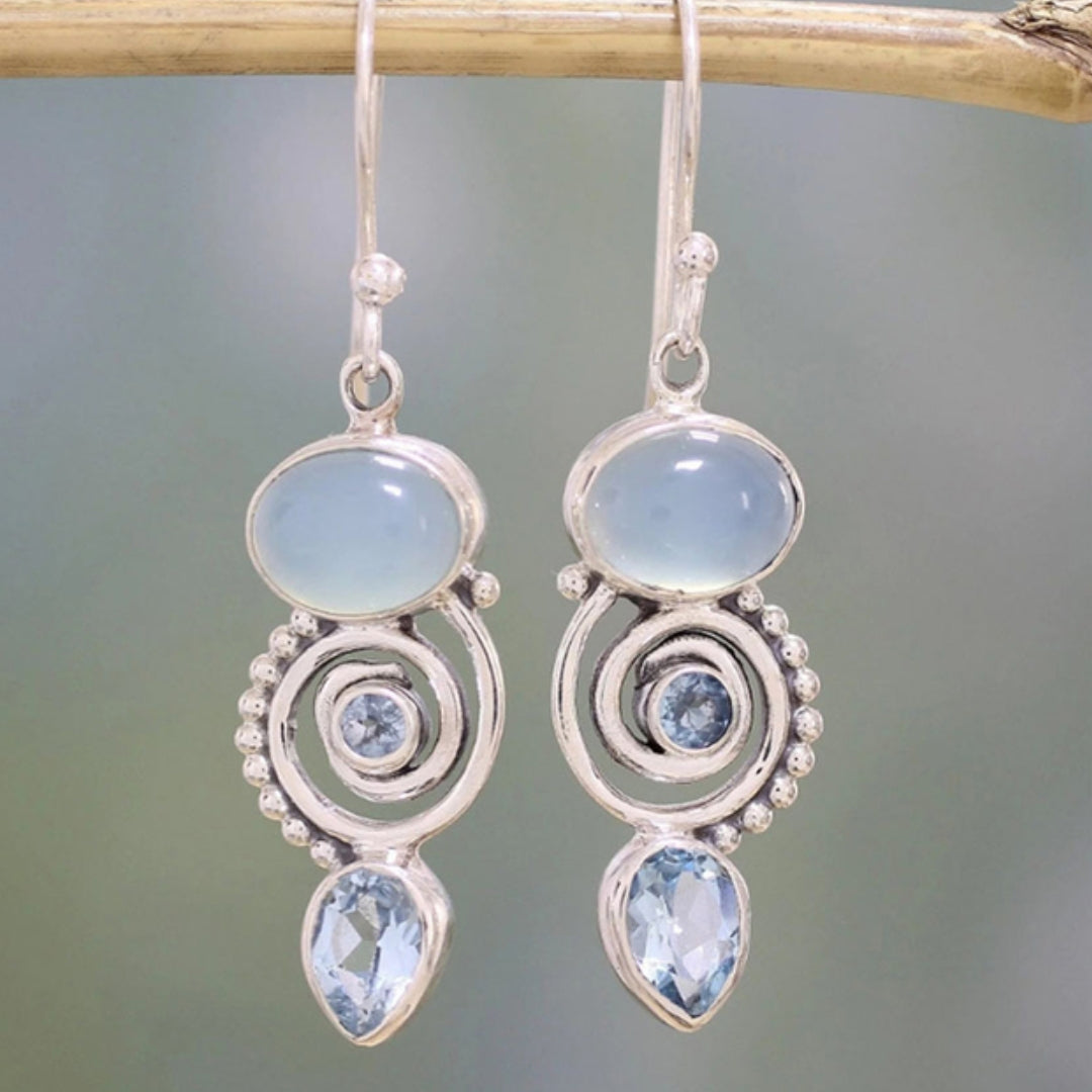 Silver Moonstone Drop Earrings – Exquisite
