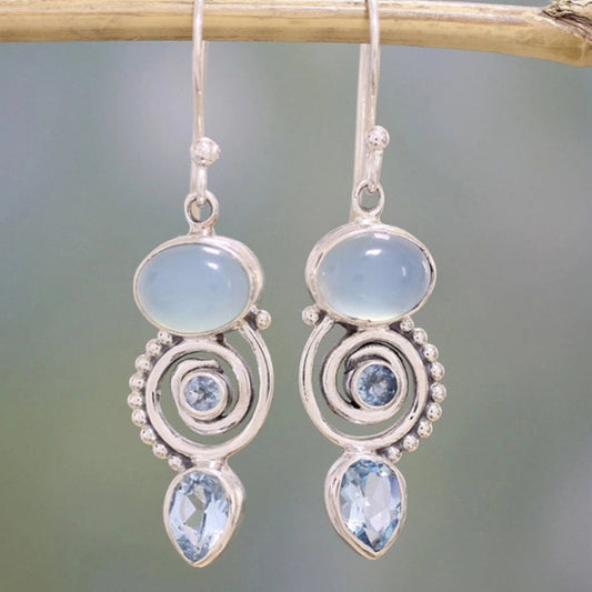 Silver Moonstone Drop Earrings – Exquisite