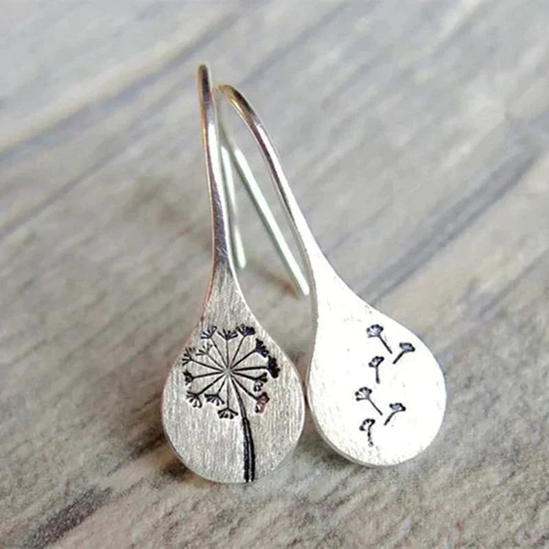 Silver Floral Drop Earrings – Timeless Elegance