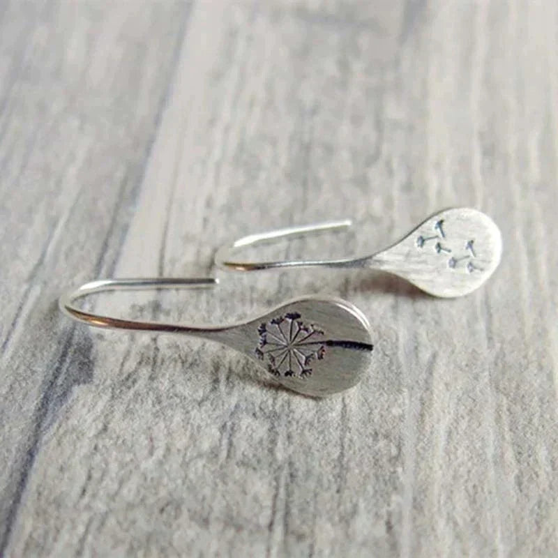 Silver Floral Drop Earrings – Timeless Elegance