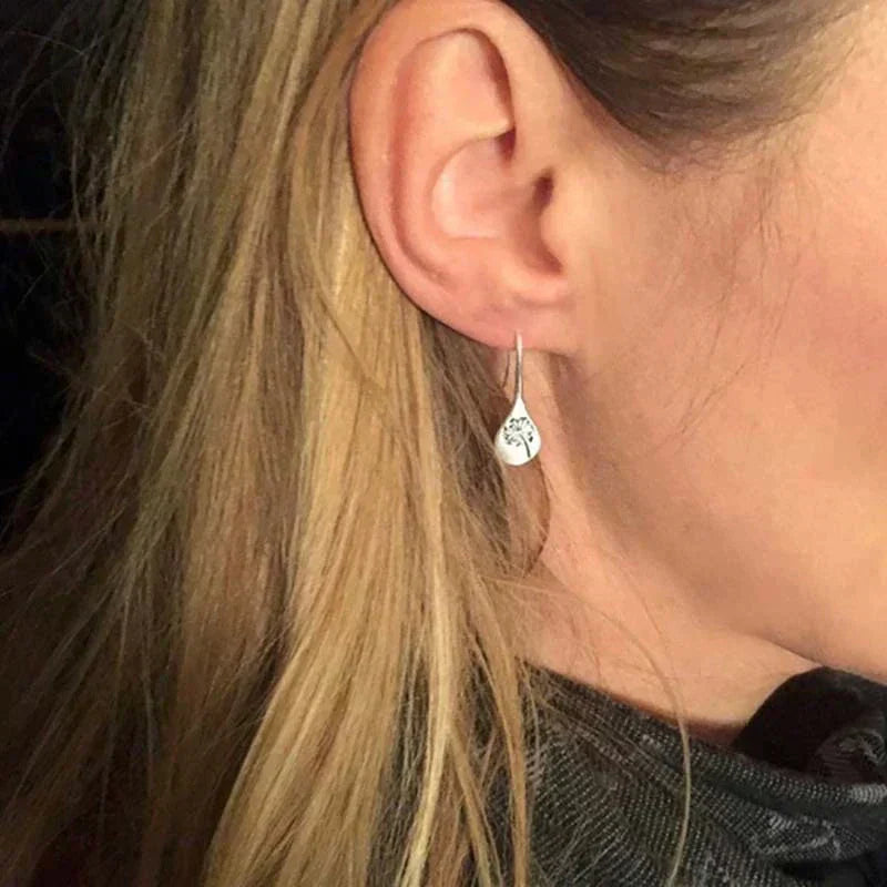 Silver Floral Drop Earrings – Timeless Elegance