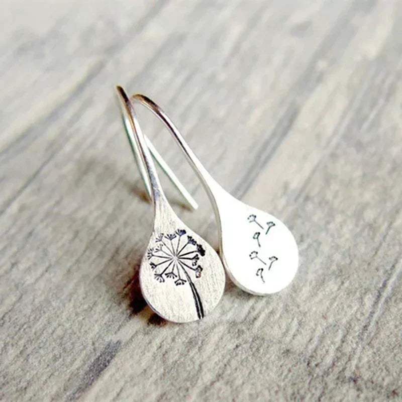 Silver Floral Drop Earrings – Timeless Elegance