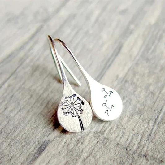Silver Floral Drop Earrings – Timeless Elegance