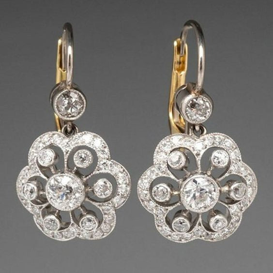 Crystal Mandala Earrings – Elegant Vintage Charm