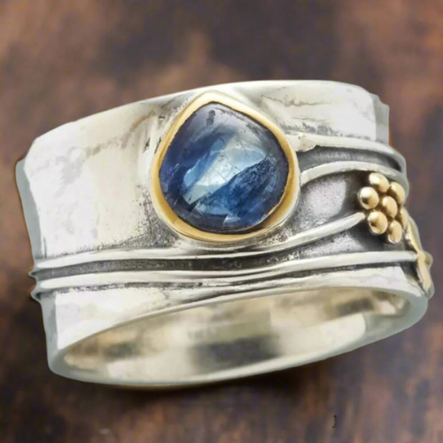 Gold Gemstone Meditation Ring – Serene