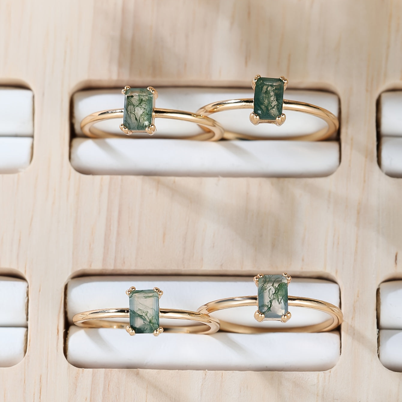 Green Moss Agate Ring – Exquisite