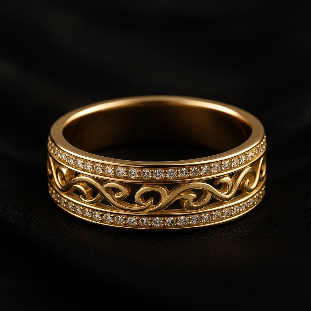 Gold Crystal Accent Ring – Timeless Elegance