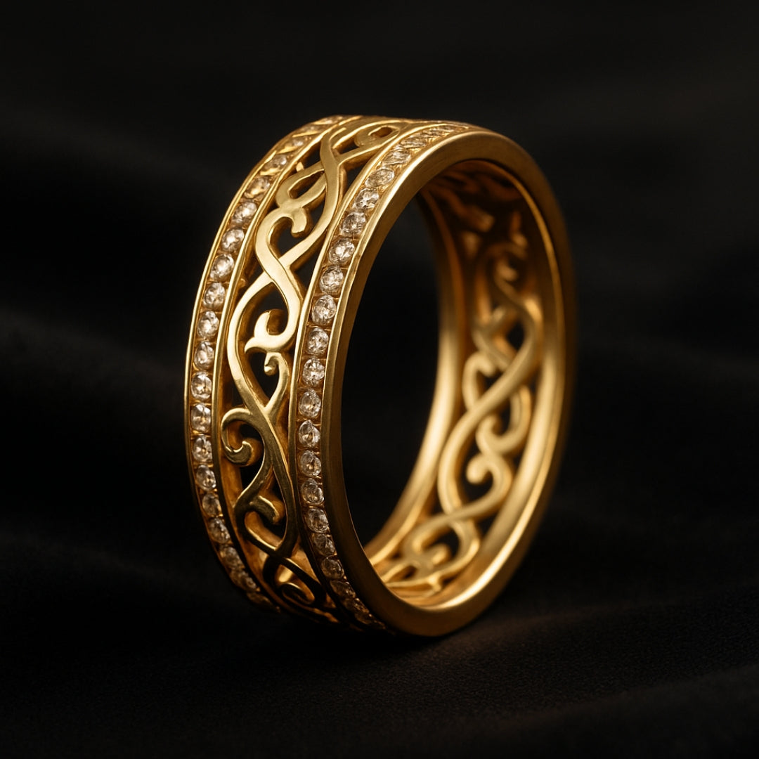 Gold Crystal Accent Ring – Timeless Elegance