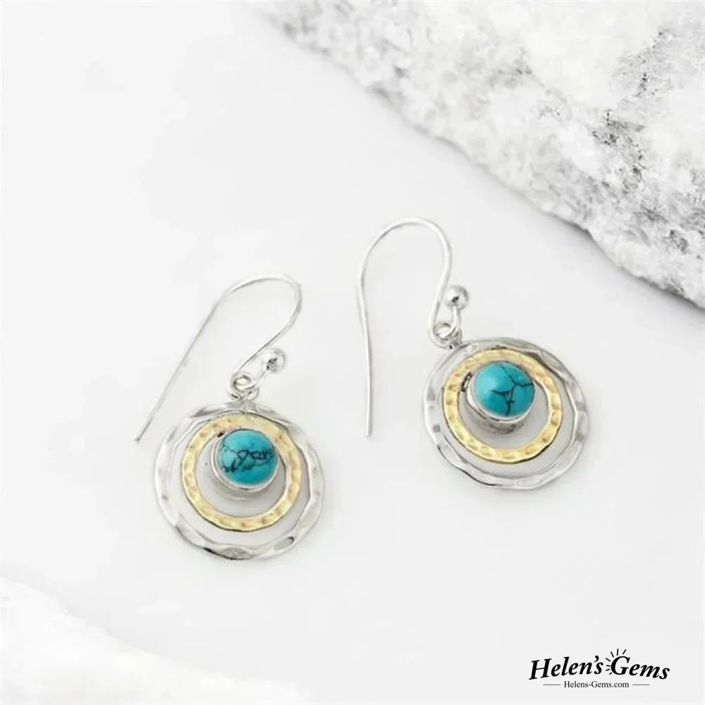 Turquoise Gold Saturn Earrings – Exquisite