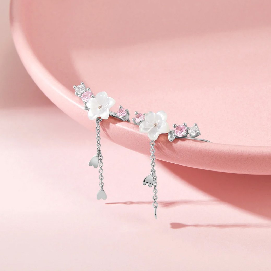 Rose Gold Cherry Blossom Earrings – Exquisite