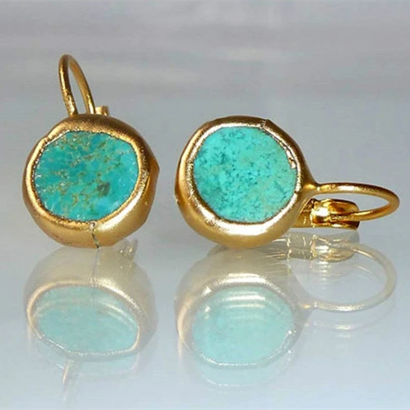 Gold Turquoise Drop Earrings – Exquisite