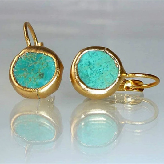 Gold Turquoise Drop Earrings – Exquisite