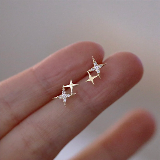 Silver Crystal Star Earrings – Dazzling