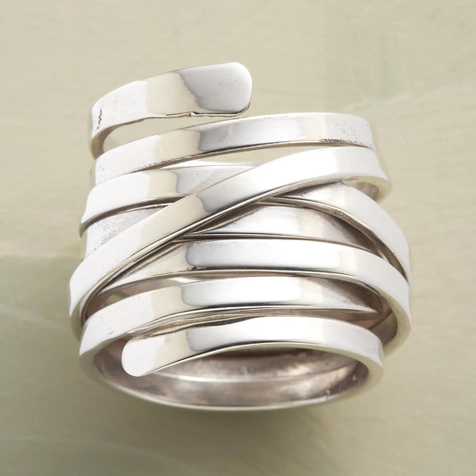 Silver Thick Layer Ring – Timeless