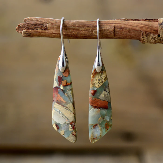 Natural Stone Drop Earrings – Timeless Elegance