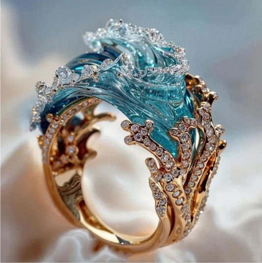 Pearl & Crystal Ring – Exquisite