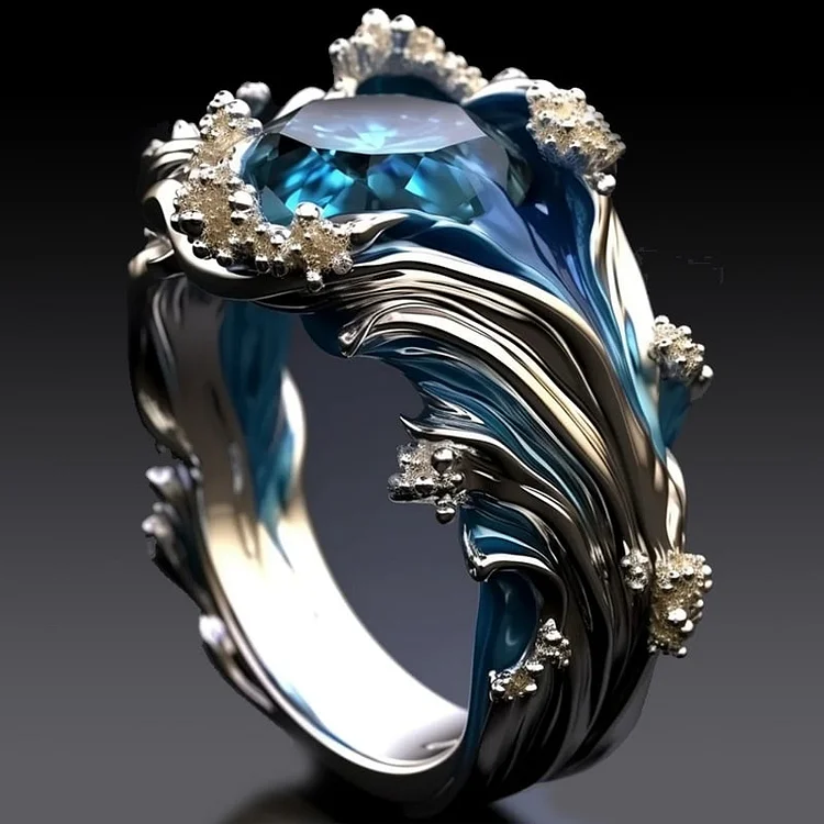 Crystal Wave Ring – Elegant