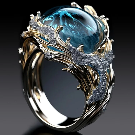 Ocean Crystal Ring – Timeless Elegance