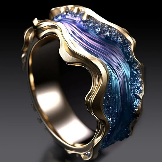 Golden Pearl Ocean Ring – Timeless Elegance