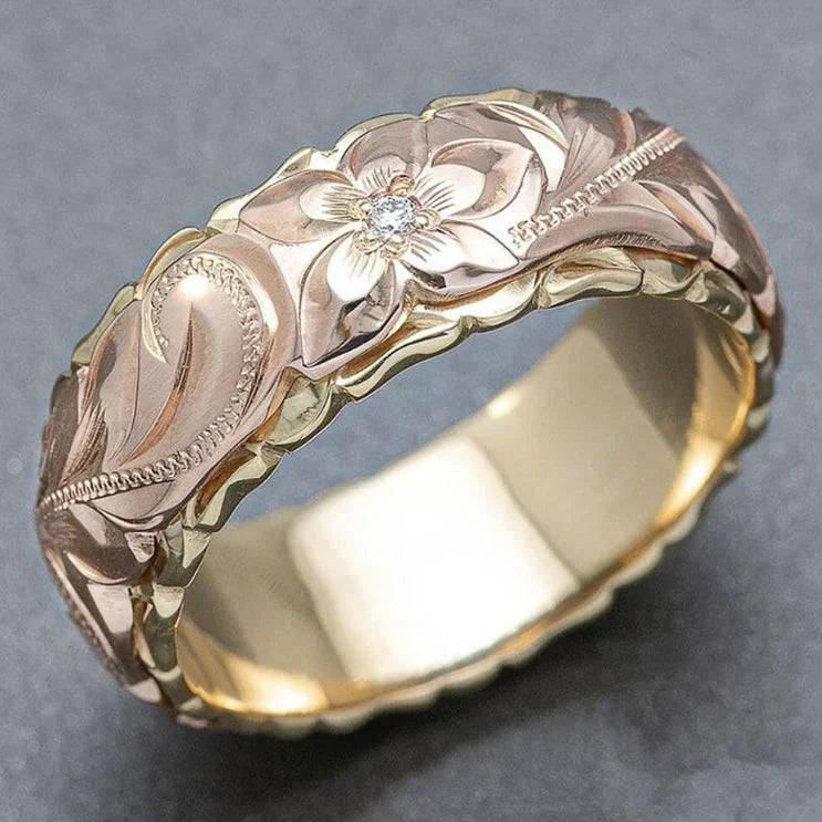 Rose Gold Crystal Ring – Exquisite