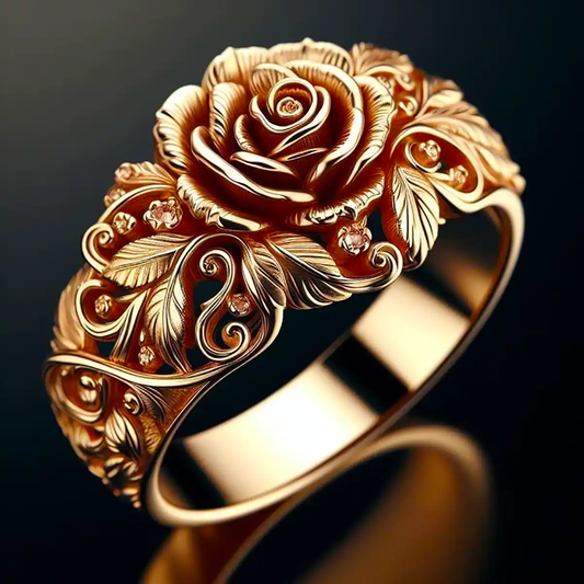 Gold Crystal Flower Ring – Timeless Elegance