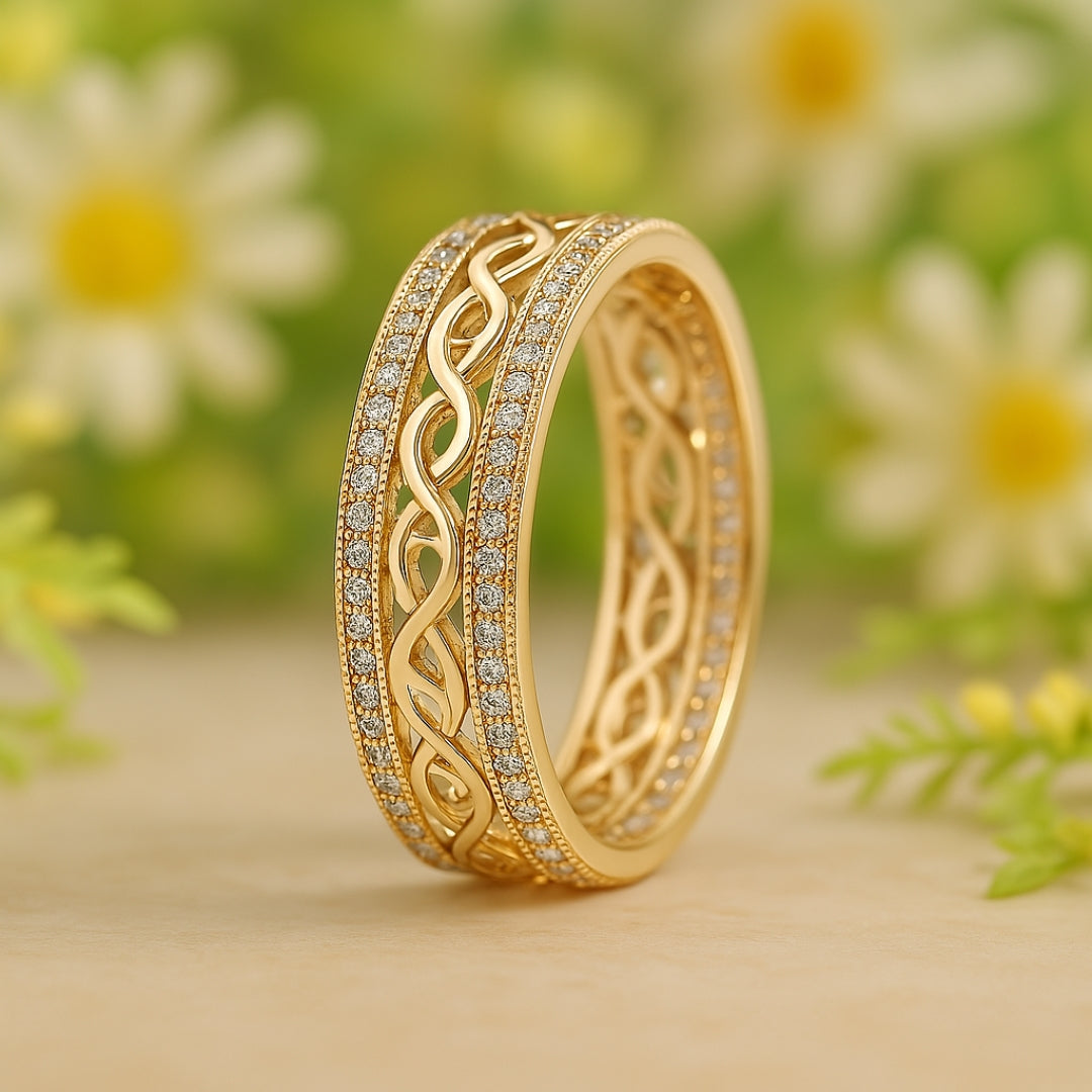 Gold Crystal Accent Ring – Timeless Elegance