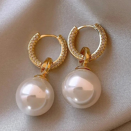 Gold Pearl Stud Earrings – Timeless