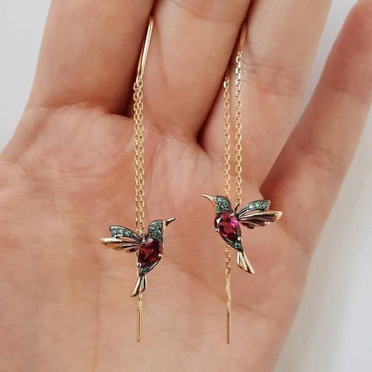 Enamel Zirconia Drop Earrings – Exquisite